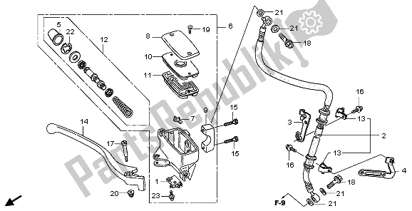 All parts for the Front Brake Mastercylinder of the Honda VT 750C 2009