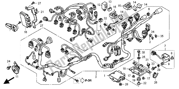 All parts for the Wire Harness of the Honda CBR 600 FA 2012