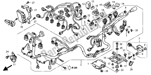 All parts for the Wire Harness of the Honda CBR 600 FA 2012