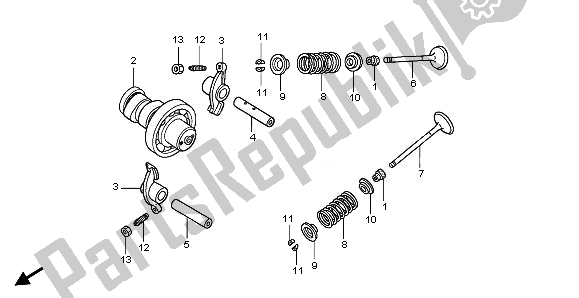 All parts for the Camshaft & Valve of the Honda FES 125 2011