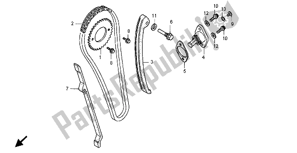 All parts for the Cam Chain & Tensioner of the Honda XLR 125R 1999