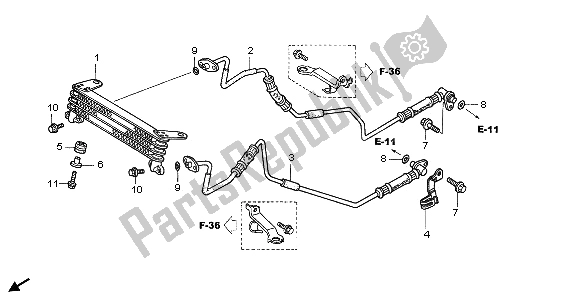 All parts for the Oil Cooler of the Honda VFR 800A 2009