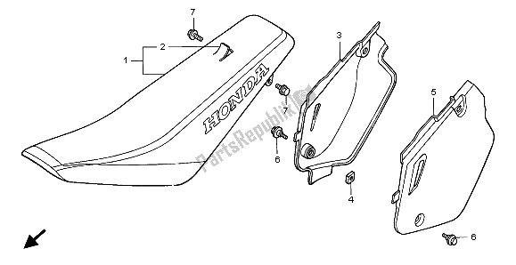 Tutte le parti per il Sedile E Copertura Laterale del Honda CR 80R SW 1999