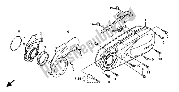 Todas las partes para Cubierta Izquierda Del Cárter de Honda SH 300A 2010