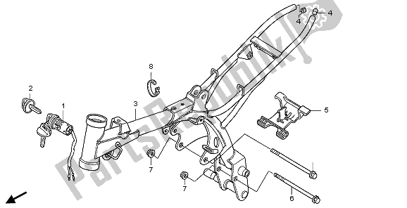 All parts for the Frame Body of the Honda CRF 50F 2009