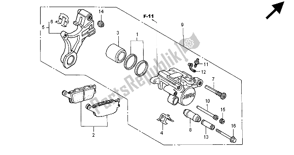 All parts for the Rear Brake Caliper of the Honda CBR 900 RR 2000