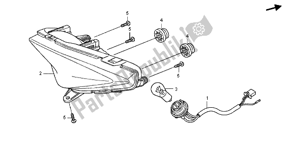 All parts for the Taillight of the Honda CBR 250 RA 2013