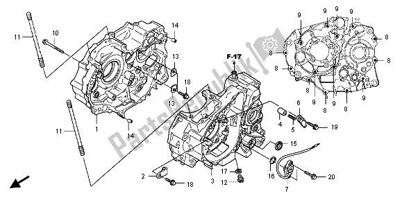 All parts for the Crankcase of the Honda CBF 125M 2013