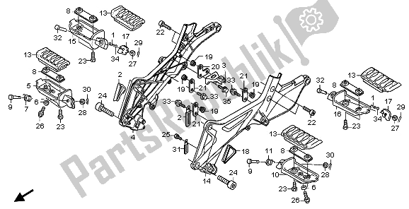 All parts for the Step of the Honda ST 1300A 2009