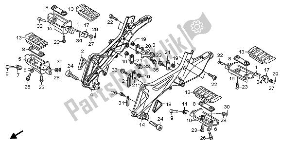 All parts for the Step of the Honda ST 1300A 2009