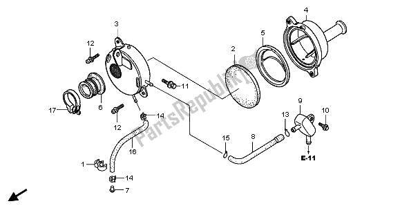 All parts for the Air Cleaner of the Honda CRF 70F 2007