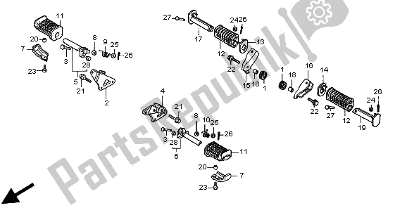 All parts for the Step of the Honda CMX 250C 1999