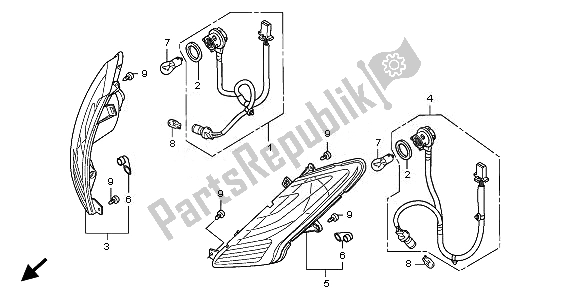 Tutte le parti per il Winker del Honda SH 125 2010