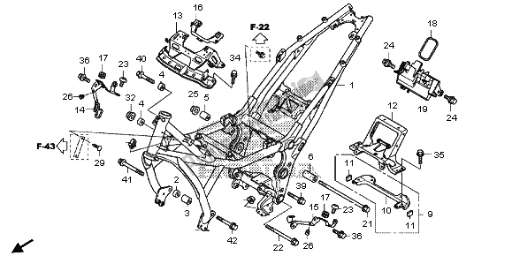 Tutte le parti per il Corpo Del Telaio del Honda NC 700S 2013