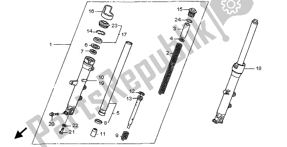 Tutte le parti per il Forcella Anteriore del Honda NT 700V 2010