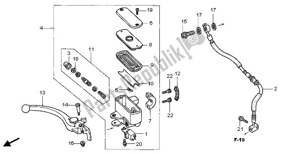 Tutte le parti per il Pompa Freno Anteriore del Honda GL 1800A 2005