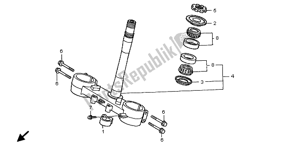 Tutte le parti per il Gambo Dello Sterzo del Honda CR 125R 1999