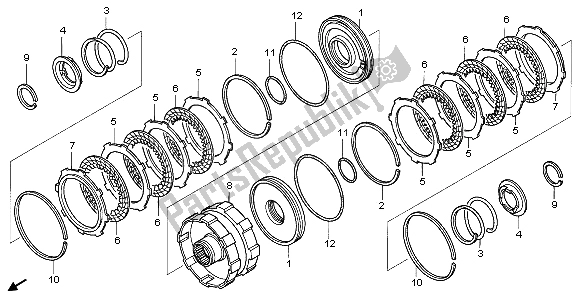 Todas las partes para Embrague (2-3) de Honda TRX 680 FA Fourtrax Rincon 2006