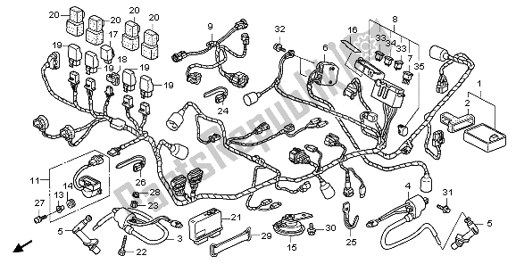 Tutte le parti per il Cablaggio del Honda XL 1000V 2006