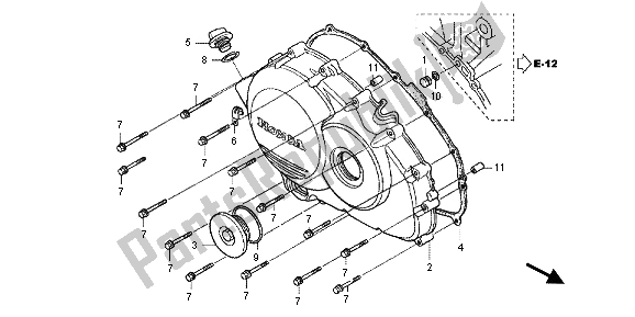 All parts for the Right Crankcase Cover of the Honda VFR 800X 2013