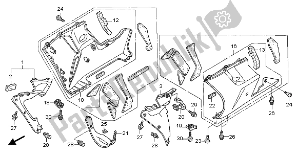 Alle onderdelen voor de Onderste Kap van de Honda CBR 1000 RR 2005