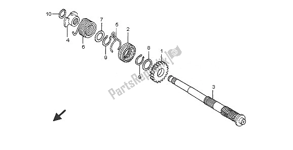 All parts for the Kick Starter Spindle of the Honda CRF 70F 2005