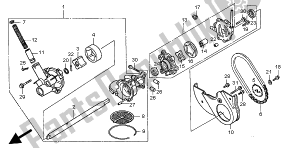 Toutes les pièces pour le La Pompe à Huile du Honda GL 1500C 1998