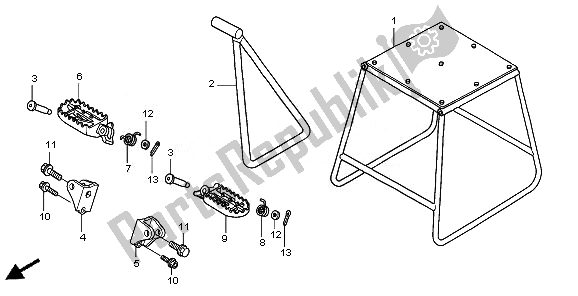 Tutte le parti per il Stand & Step del Honda CRF 450R 2010