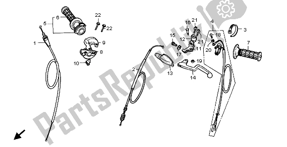 All parts for the Switch & Cable of the Honda CR 80 RB LW 1999