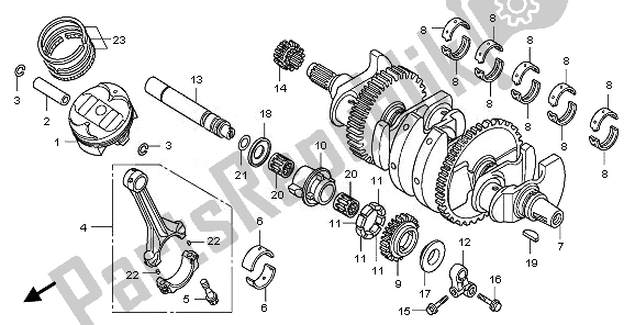 Alle onderdelen voor de Krukas & Zuiger van de Honda CBR 1000 RR 2010