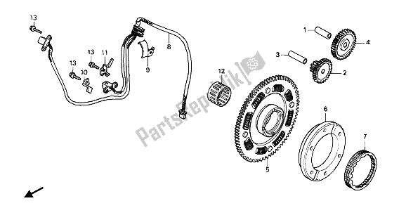 Toutes les pièces pour le Un Générateur De Pulsion du Honda PC 800 1990