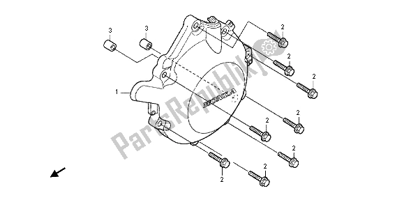 Tutte le parti per il Coperchio Del Generatore A. C. Del Honda CBF 1000 FS 2012