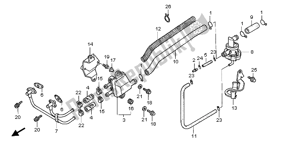 All parts for the Air Suction Valve of the Honda FX 650 1999