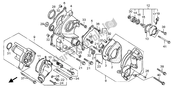 All parts for the Water Pump of the Honda CBR 1000F 1999