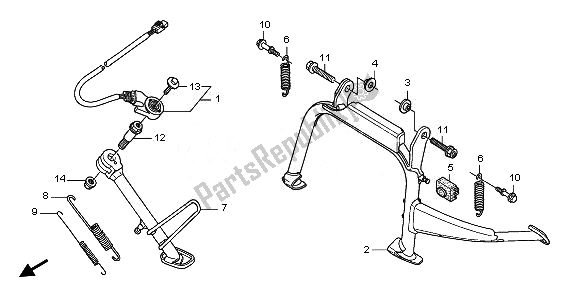 All parts for the Stand of the Honda FES 125A 2011