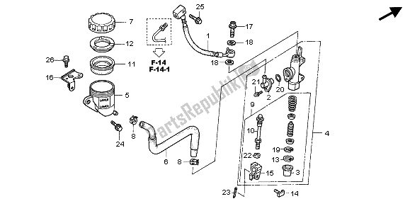 Tutte le parti per il Rr. Pompa Freno del Honda VFR 800 2002