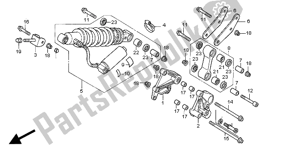 Alle onderdelen voor de Achterkussen van de Honda CBR 600F 2000
