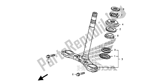 All parts for the Steering Stem of the Honda CB 600F Hornet 2013