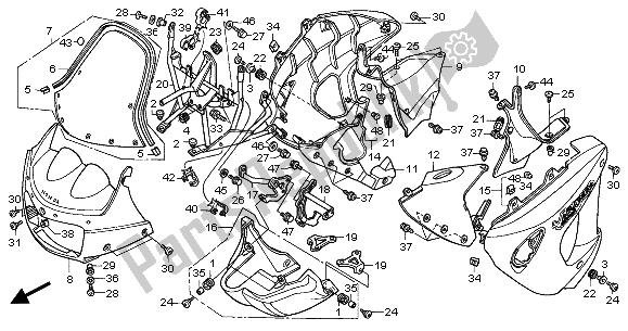 All parts for the Cowl of the Honda XL 1000V 2001