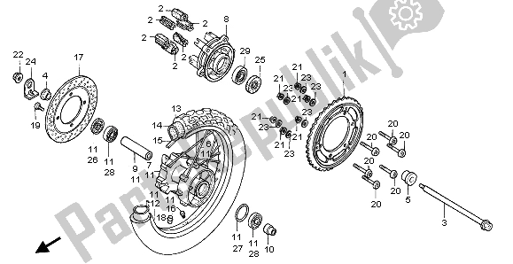 Todas las partes para Rueda Trasera de Honda XL 600V Transalp 1995