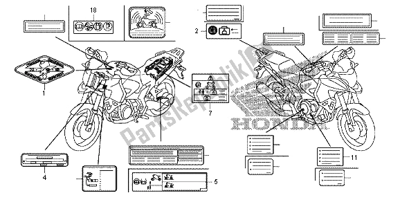 Todas las partes para Etiqueta De Precaución de Honda VFR 1200X 2013