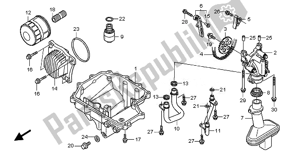 Todas as partes de Cárter De óleo E Bomba De óleo do Honda CBF 600 NA 2008