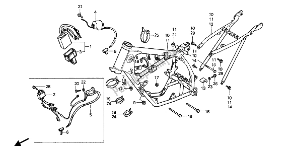 Todas las partes para Cuerpo Del Bastidor Y Bobina De Encendido de Honda CR 80R 1985