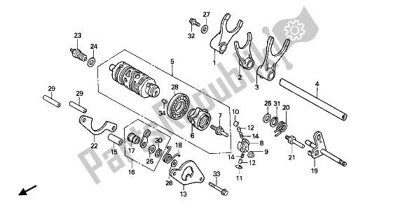 Tutte le parti per il Tamburo Del Cambio del Honda VFR 400R3 1990