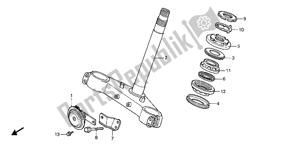 Tutte le parti per il Gambo Dello Sterzo del Honda VFR 750F 1989