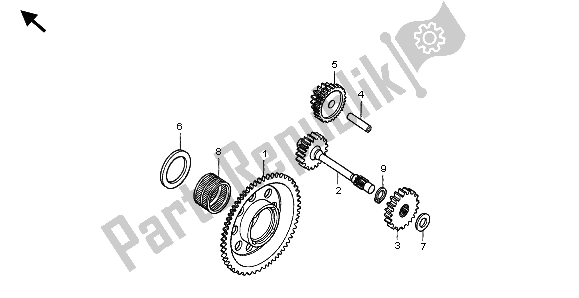 All parts for the Starting Gear of the Honda TRX 400 FW Fourtrax Foreman 2001