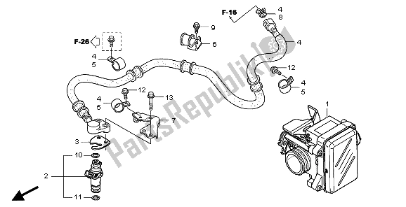 All parts for the Throttle Body of the Honda SH 125S 2007