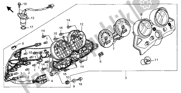 Todas las partes para Metro (kmh) de Honda XL 1000V 1999