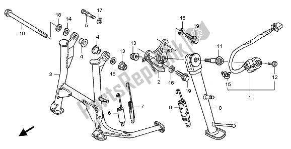 All parts for the Stand of the Honda CBF 600 SA 2010