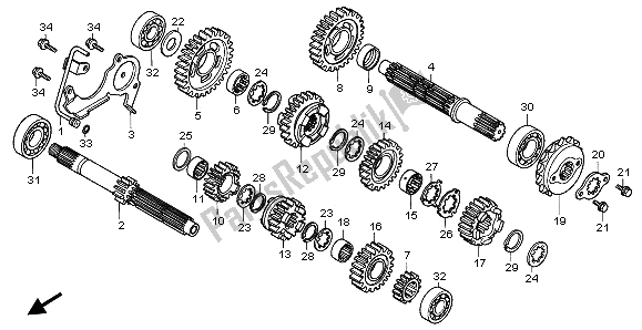 All parts for the Transmission of the Honda XRV 750 Africa Twin 1996